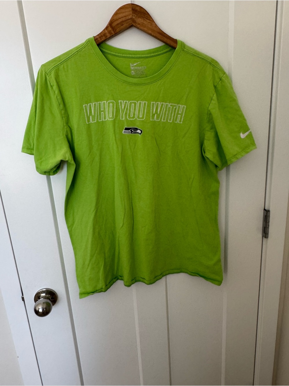 Nike Seattle Seahawks Bright Lime Green Crew Neck Tee w